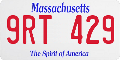 MA license plate 9RT429