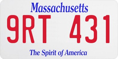 MA license plate 9RT431