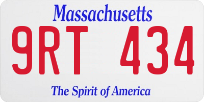 MA license plate 9RT434
