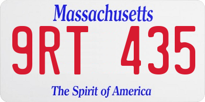 MA license plate 9RT435