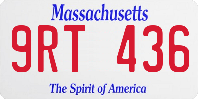 MA license plate 9RT436
