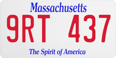 MA license plate 9RT437
