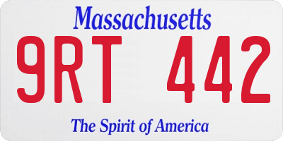 MA license plate 9RT442