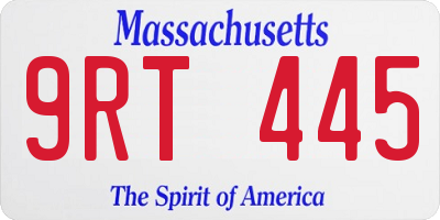 MA license plate 9RT445