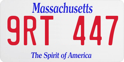 MA license plate 9RT447