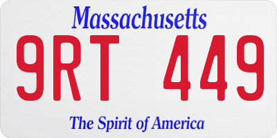 MA license plate 9RT449