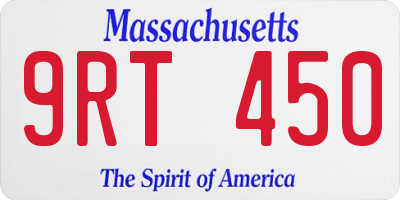 MA license plate 9RT450