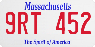 MA license plate 9RT452