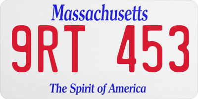 MA license plate 9RT453