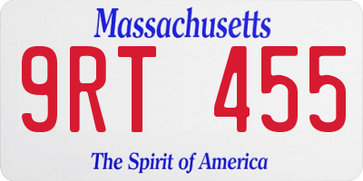 MA license plate 9RT455