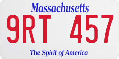 MA license plate 9RT457