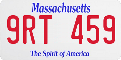 MA license plate 9RT459