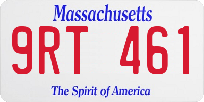 MA license plate 9RT461