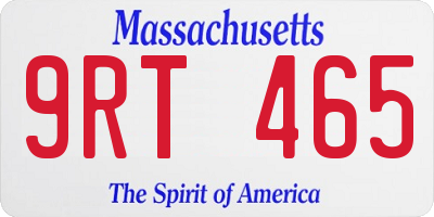 MA license plate 9RT465
