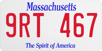 MA license plate 9RT467