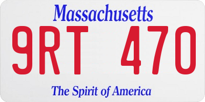 MA license plate 9RT470