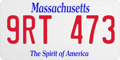 MA license plate 9RT473