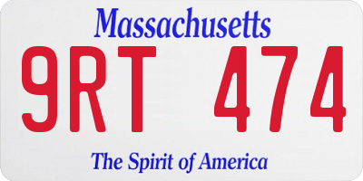 MA license plate 9RT474