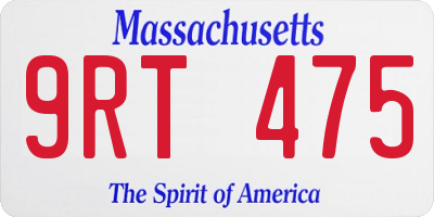 MA license plate 9RT475