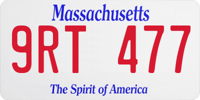 MA license plate 9RT477