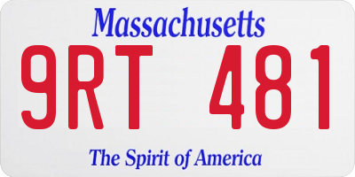 MA license plate 9RT481