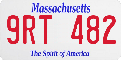 MA license plate 9RT482