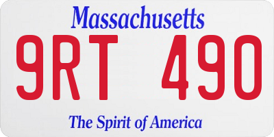 MA license plate 9RT490