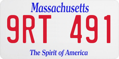 MA license plate 9RT491