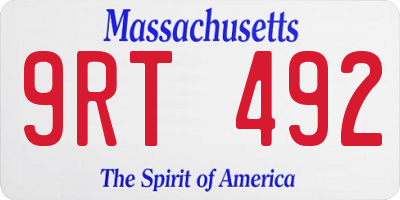 MA license plate 9RT492