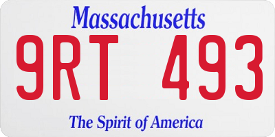 MA license plate 9RT493