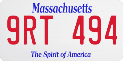 MA license plate 9RT494