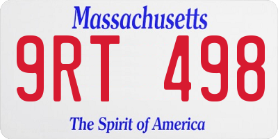 MA license plate 9RT498