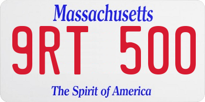 MA license plate 9RT500