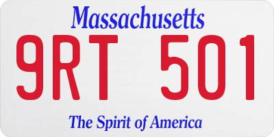 MA license plate 9RT501