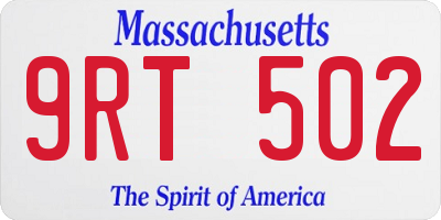 MA license plate 9RT502