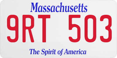MA license plate 9RT503