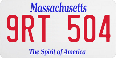 MA license plate 9RT504
