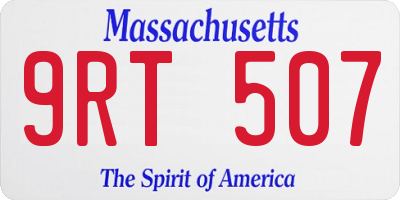MA license plate 9RT507