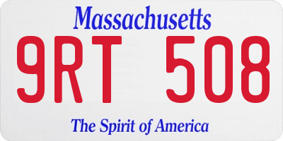MA license plate 9RT508