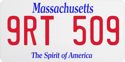 MA license plate 9RT509