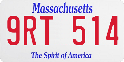MA license plate 9RT514
