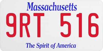 MA license plate 9RT516