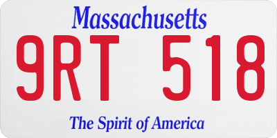MA license plate 9RT518