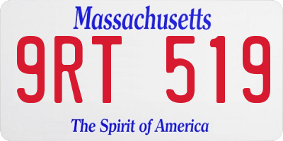 MA license plate 9RT519