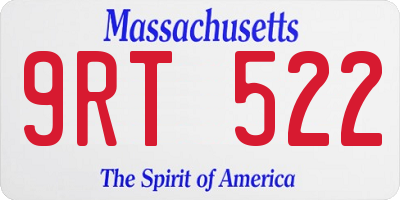 MA license plate 9RT522