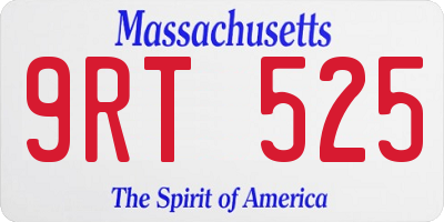 MA license plate 9RT525