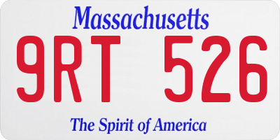 MA license plate 9RT526
