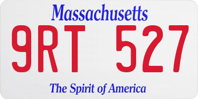 MA license plate 9RT527