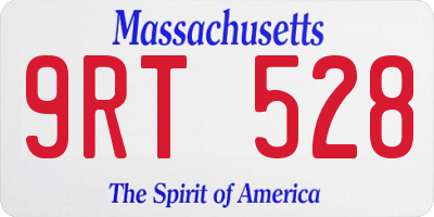 MA license plate 9RT528