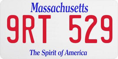 MA license plate 9RT529